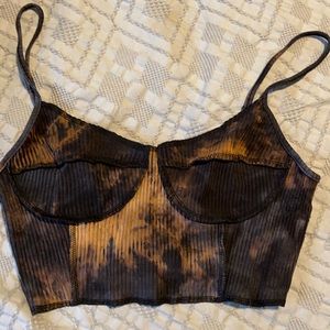 Cropped bleach dyed top